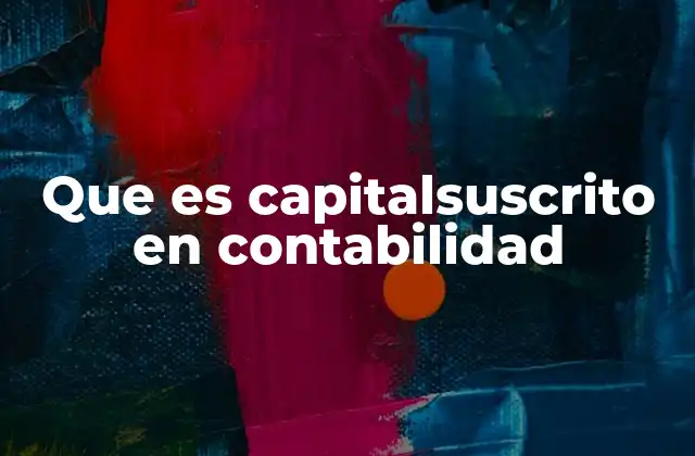 Que es Capitalsuscrito en Contabilidad