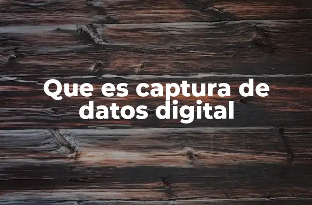 Que es Captura de Datos Digital