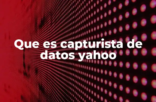 El rol del capturista de datos en la operación de Yahoo