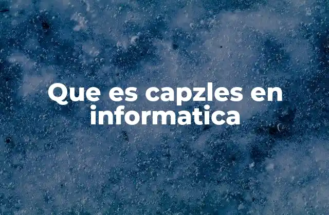 Que es Capzles en Informatica