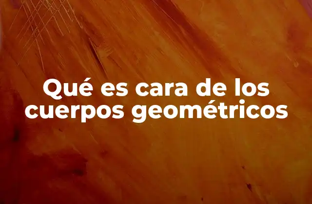 Qué es Cara de los Cuerpos Geométricos