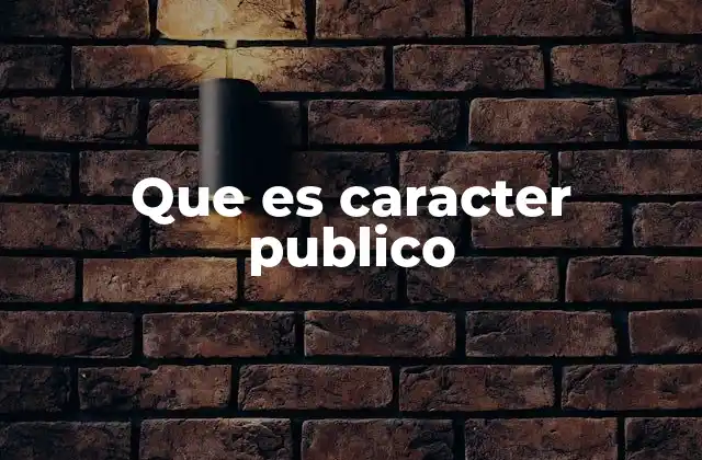 Que es Caracter Publico