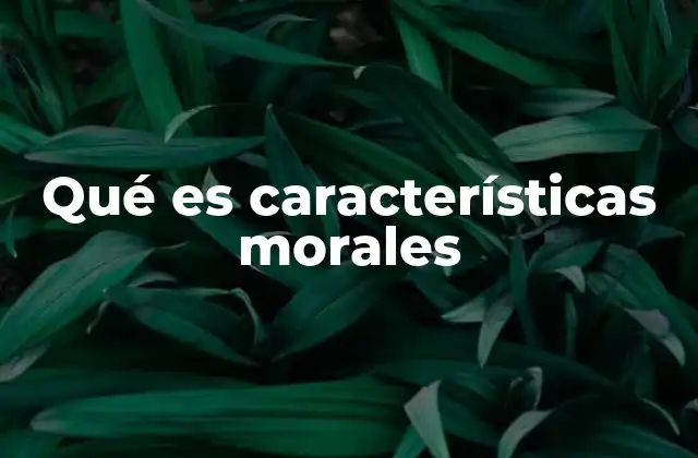 Qué es Características Morales