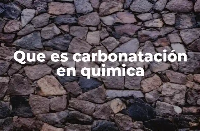 Que es Carbonatación en Quimica