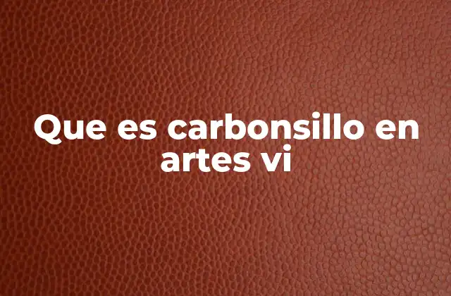 Que es Carbonsillo en Artes Vi