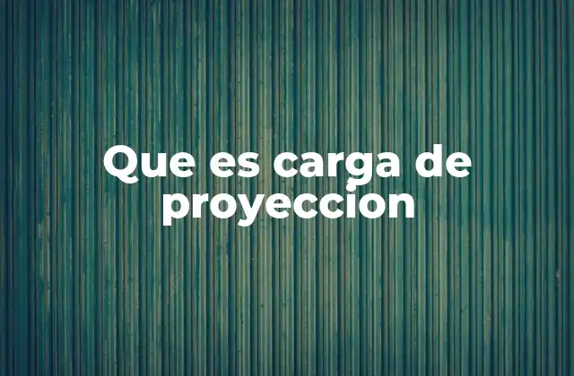 Que es Carga de Proyeccion