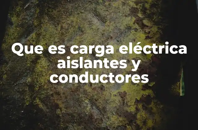 Que es Carga Eléctrica Aislantes y Conductores