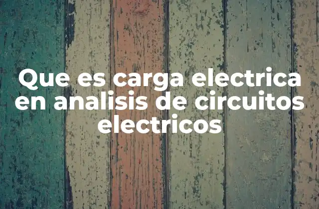 Que es Carga Electrica en Analisis de Circuitos Electricos