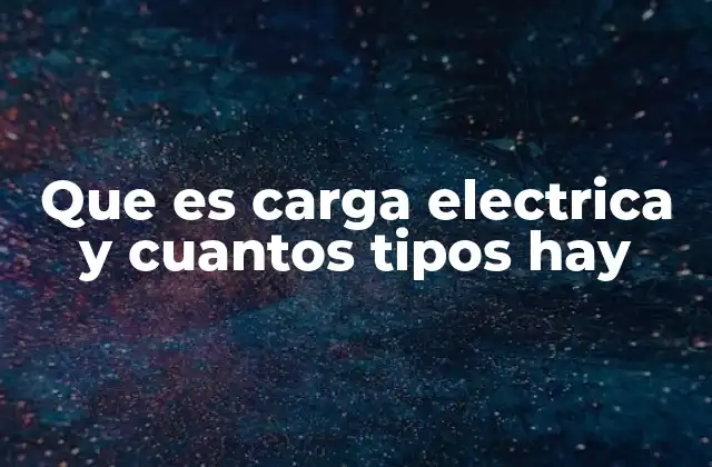 Que es Carga Electrica y Cuantos Tipos Hay