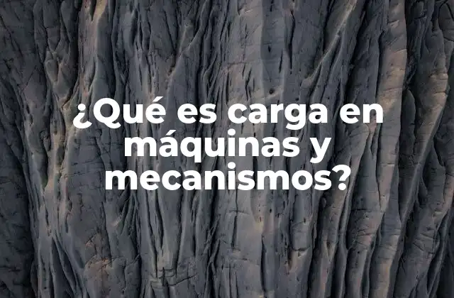 ¿qué es Carga en Máquinas y Mecanismos?