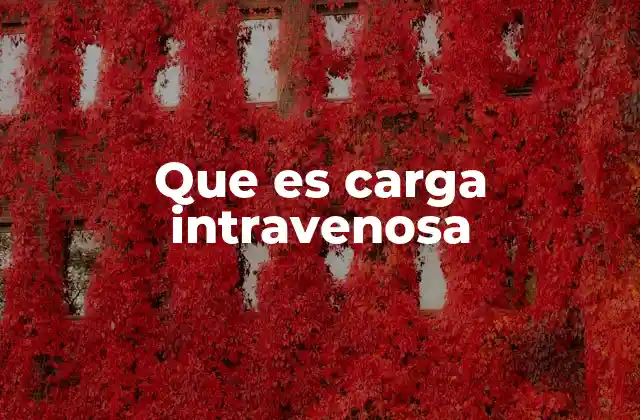 Que es Carga Intravenosa