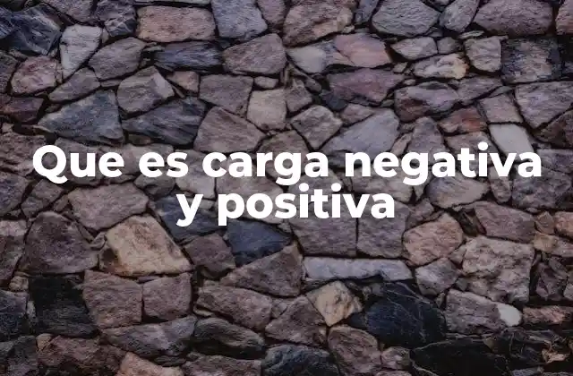 Que es Carga Negativa y Positiva