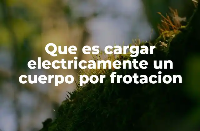 Que es Cargar Electricamente un Cuerpo por Frotacion