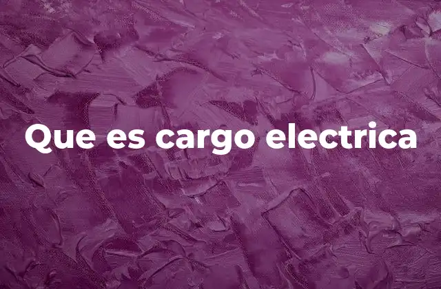 Que es Cargo Electrica