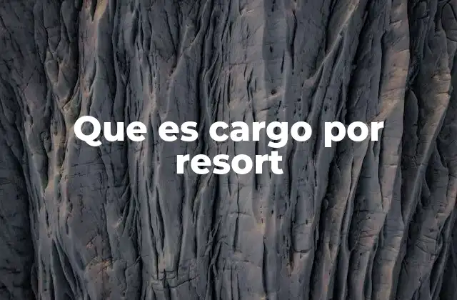 Que es Cargo por Resort