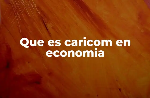 Que es Caricom en Economia