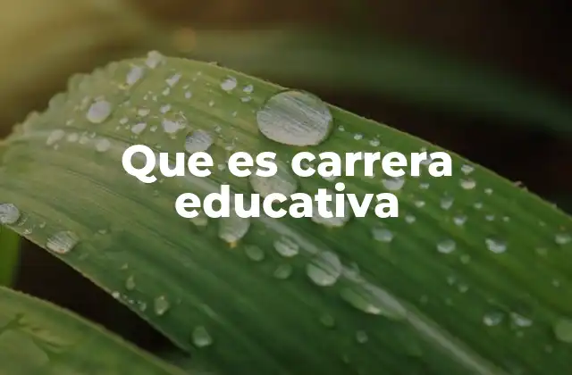 Que es Carrera Educativa