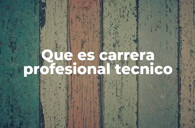 Que es Carrera Profesional Tecnico