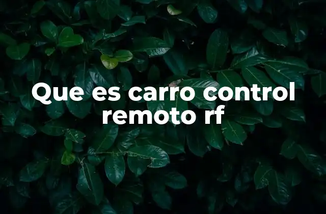 Que es Carro Control Remoto Rf
