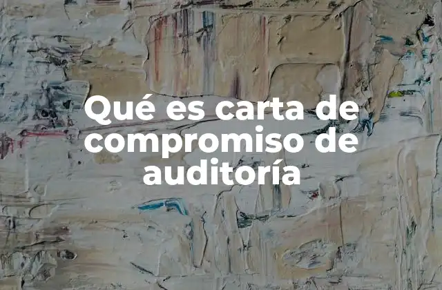 Qué es Carta de Compromiso de Auditoría