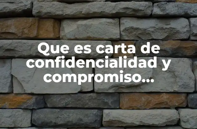 Que es Carta de Confidencialidad y Compromiso Institucional
