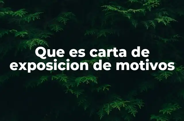 Que es Carta de Exposicion de Motivos
