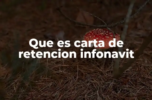 Que es Carta de Retencion Infonavit
