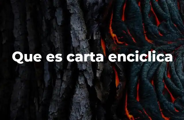 Que es Carta Enciclica