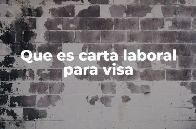 Que es Carta Laboral para Visa