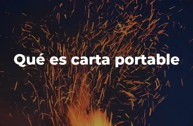 Qué es Carta Portable
