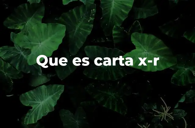 Que es Carta X-r