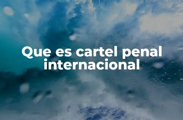 Que es Cartel Penal Internacional