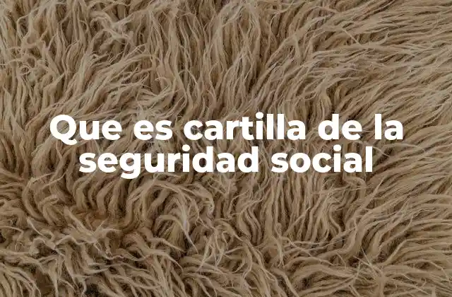 Que es Cartilla de la Seguridad Social