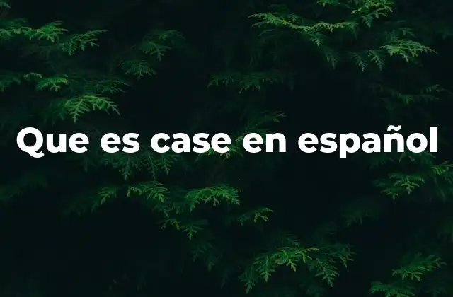 Que es Case en Español