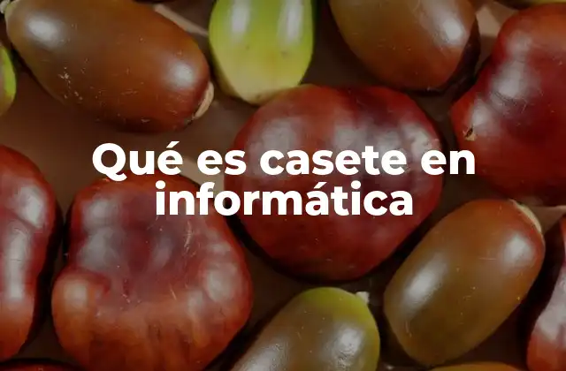 Qué es Casete en Informática