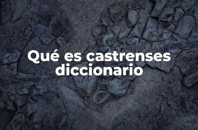 Qué es Castrenses Diccionario