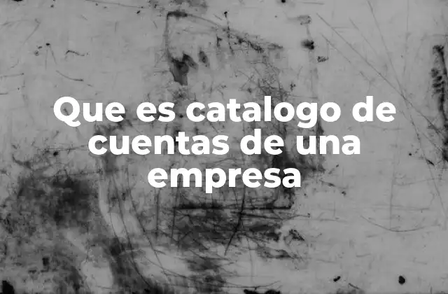 Que es Catalogo de Cuentas de una Empresa