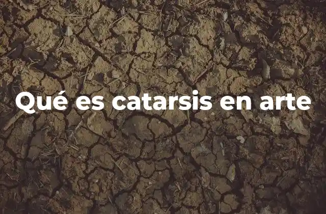 Qué es Catarsis en Arte