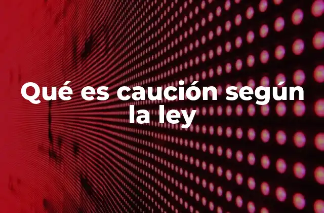 Qué es Caución según la Ley