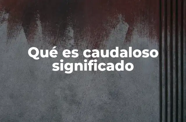 Qué es Caudaloso Significado