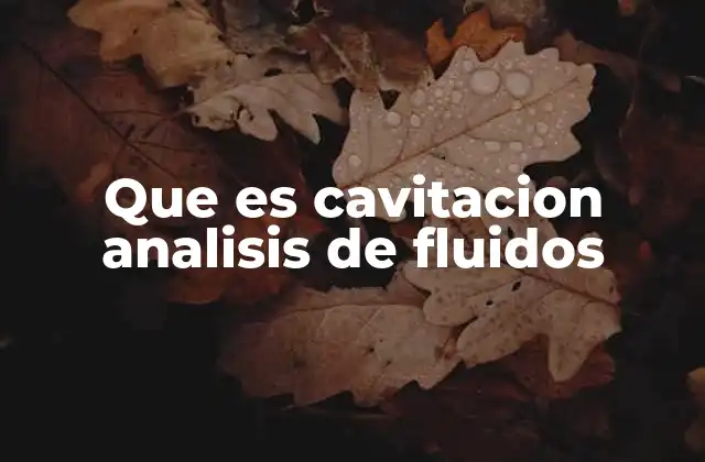 Que es Cavitacion Analisis de Fluidos