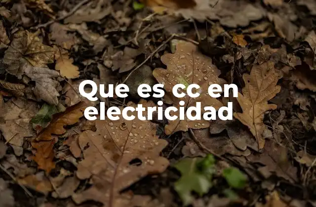 Que es Cc en Electricidad