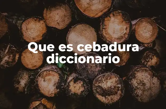 Que es Cebadura Diccionario