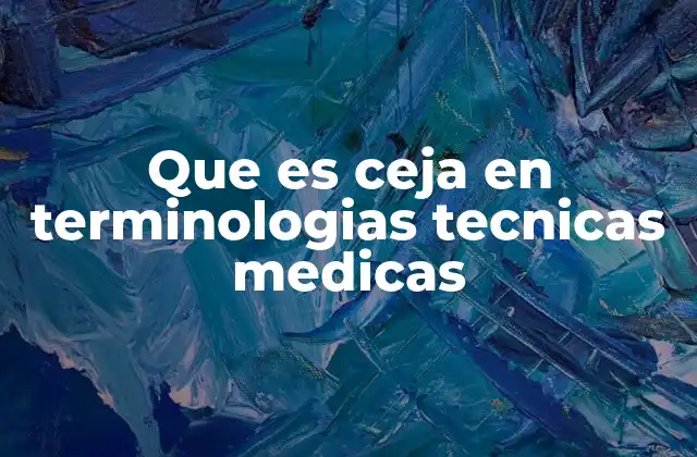 Que es Ceja en Terminologias Tecnicas Medicas
