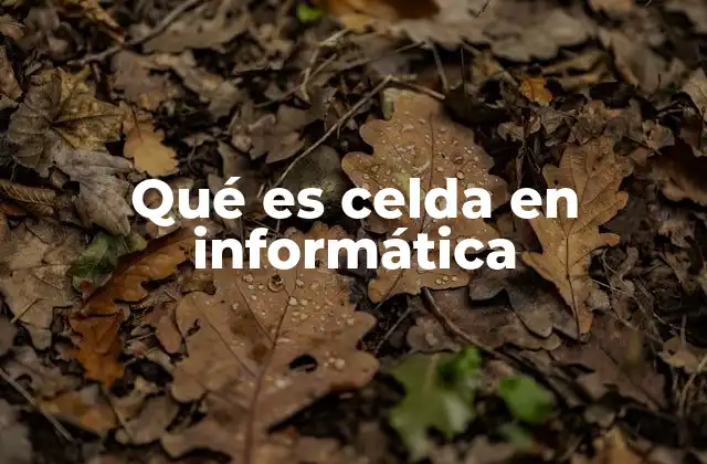 Qué es Celda en Informática
