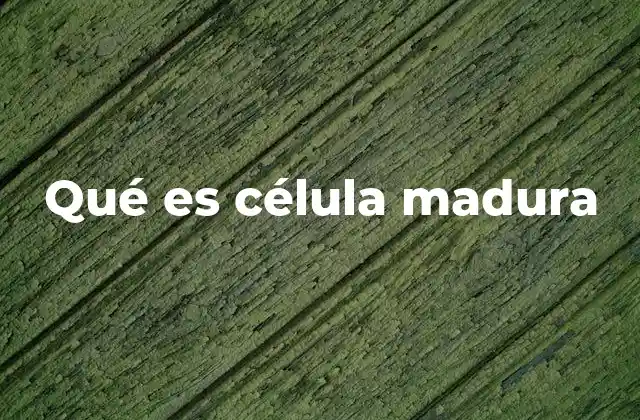 Qué es Célula Madura