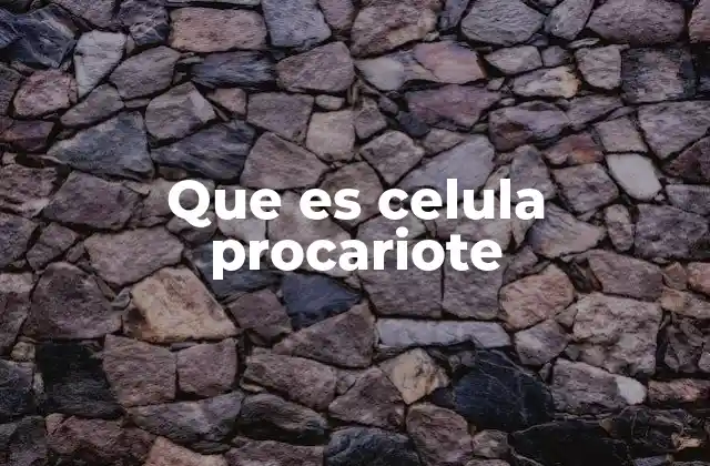 Que es Celula Procariote