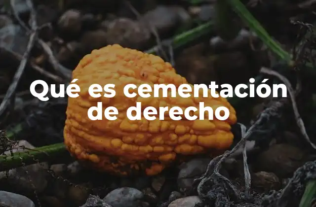Qué es Cementación de Derecho