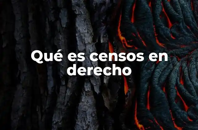 Qué es Censos en Derecho