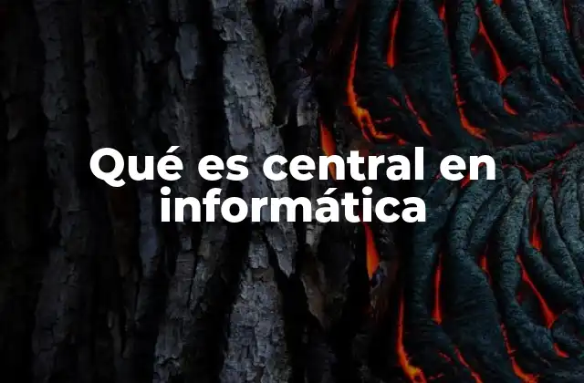 Qué es Central en Informática